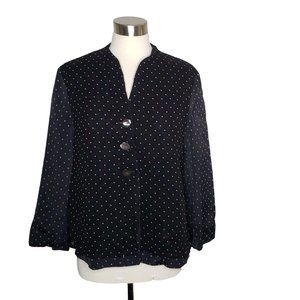 Piano Piana Dolce Carlotta Black Sheer Overlay Blazer Jacket Sz 40 Medium
